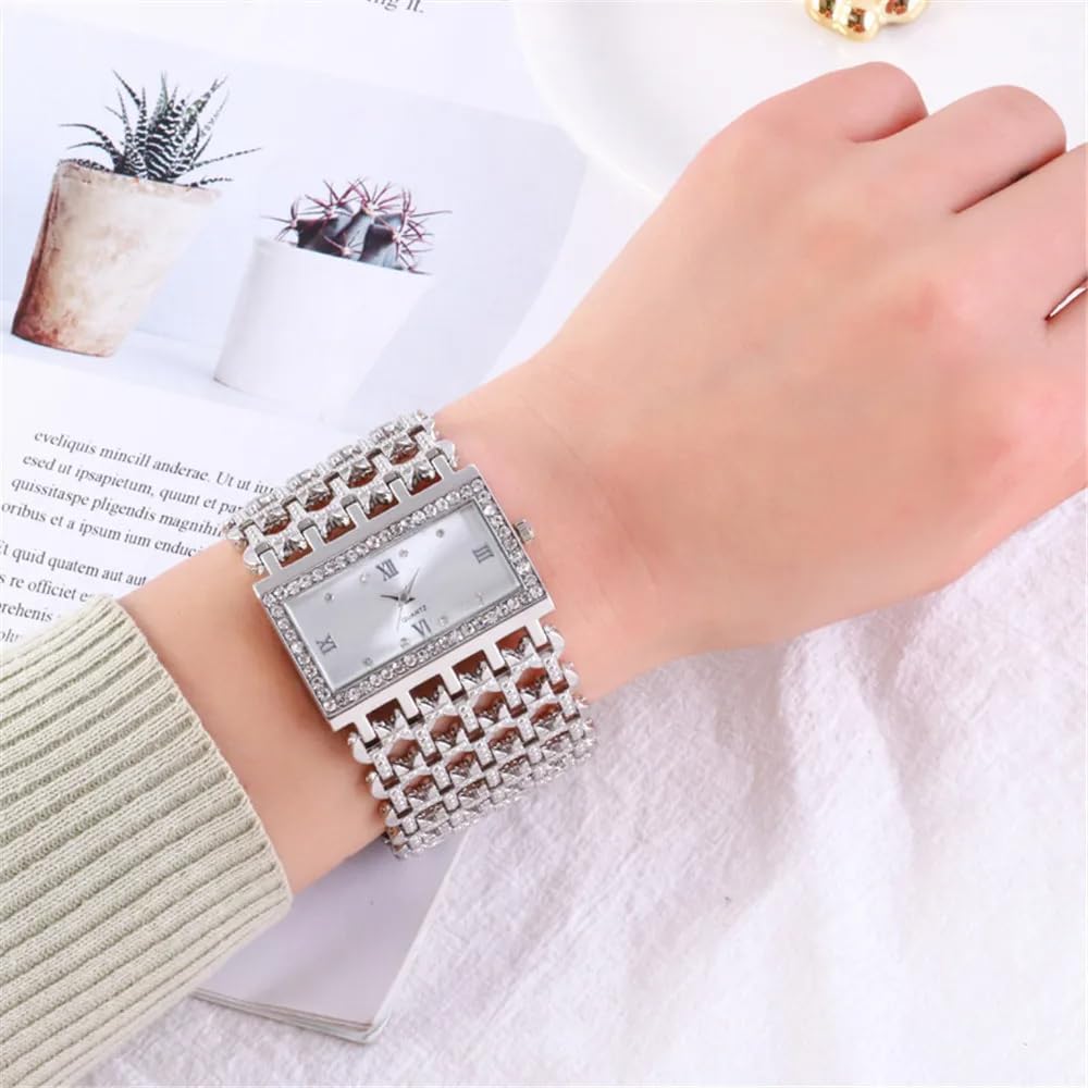 SENRUD Fashion Cuff Bracelet Watches for Women Luxury Rectangular Dial Analog Quartz Wrist Watch Gifts for Ladies