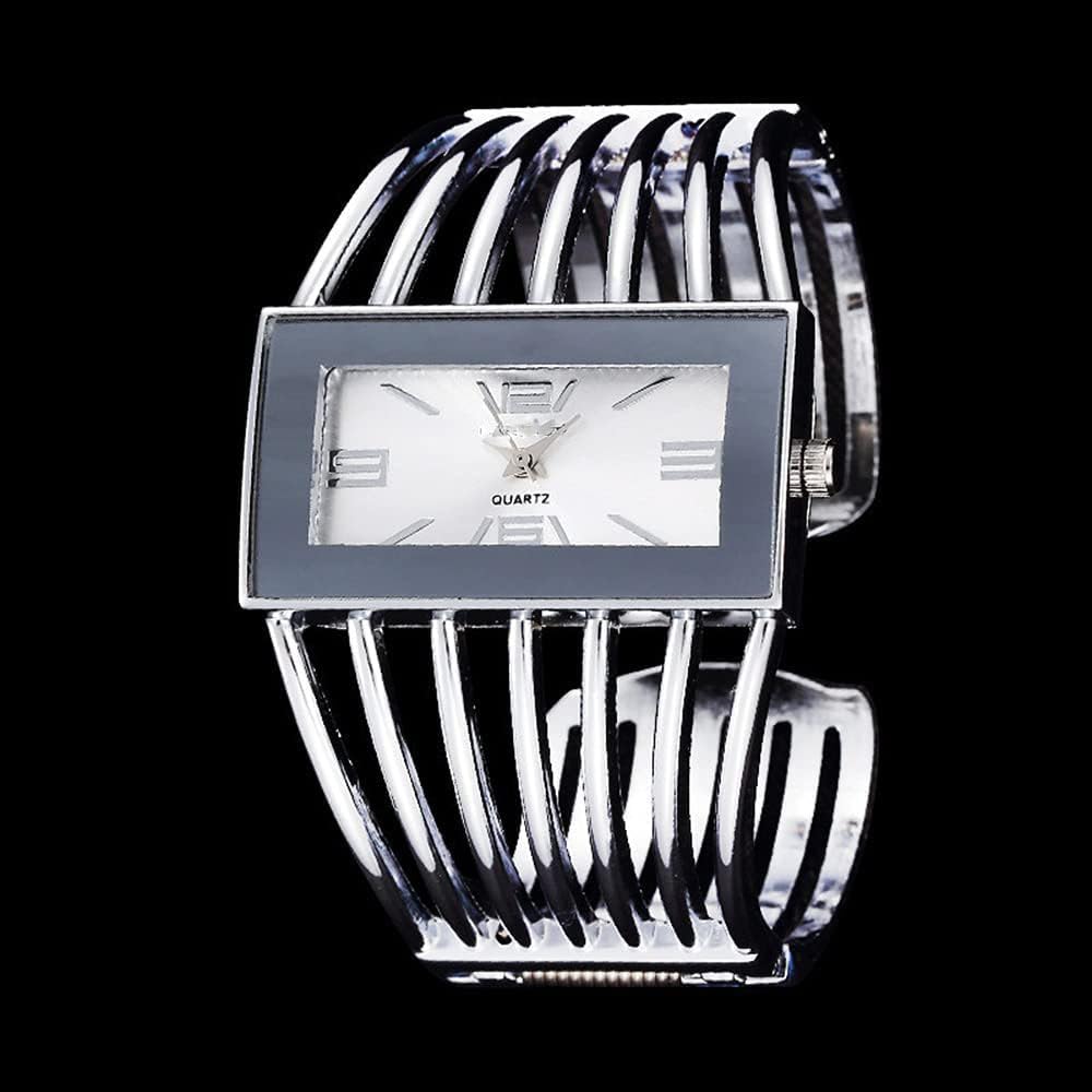 SENRUD Fashion Cuff Bracelet Watches for Women Luxury Rectangular Dial Analog Quartz Wrist Watch Gifts for Ladies