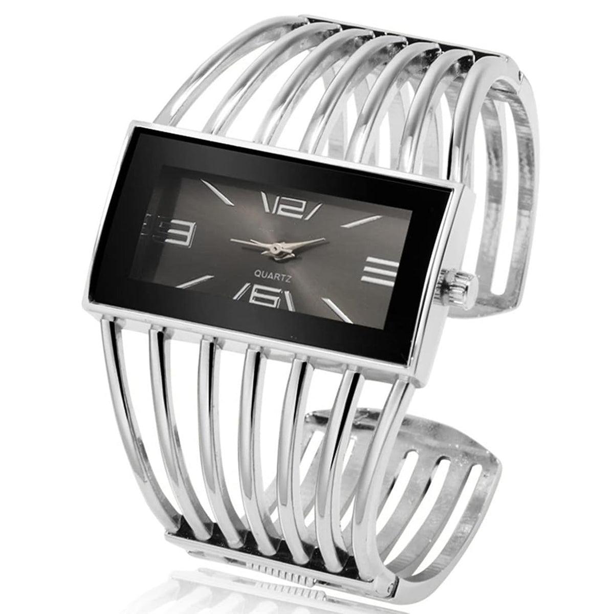 SENRUD Fashion Cuff Bracelet Watches for Women Luxury Rectangular Dial Analog Quartz Wrist Watch Gifts for Ladies