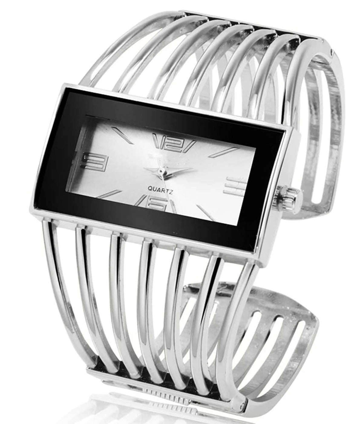 SENRUD Fashion Cuff Bracelet Watches for Women Luxury Rectangular Dial Analog Quartz Wrist Watch Gifts for Ladies