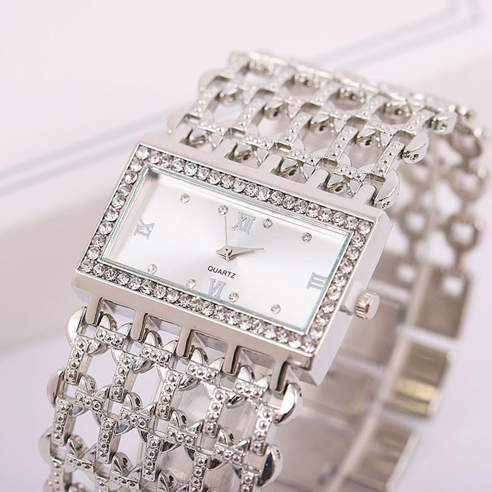 SENRUD Fashion Cuff Bracelet Watches for Women Luxury Rectangular Dial Analog Quartz Wrist Watch Gifts for Ladies