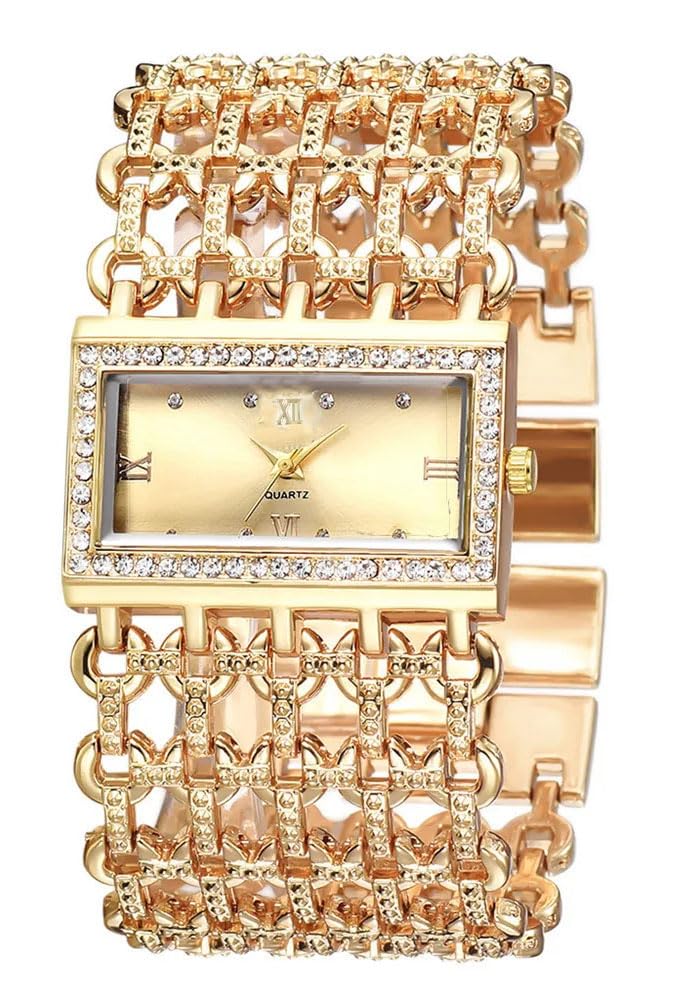 SENRUD Fashion Cuff Bracelet Watches for Women Luxury Rectangular Dial Analog Quartz Wrist Watch Gifts for Ladies