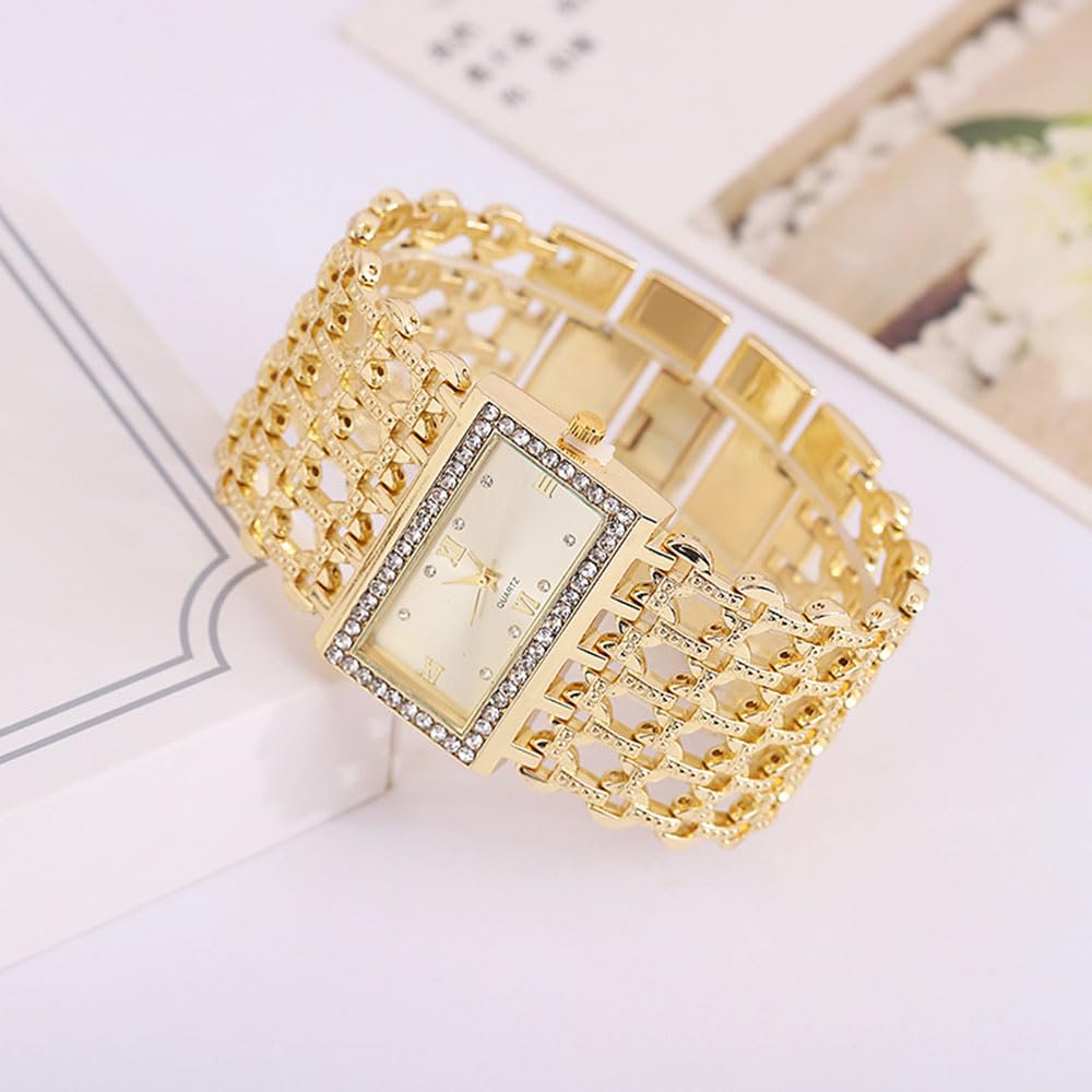 SENRUD Fashion Cuff Bracelet Watches for Women Luxury Rectangular Dial Analog Quartz Wrist Watch Gifts for Ladies