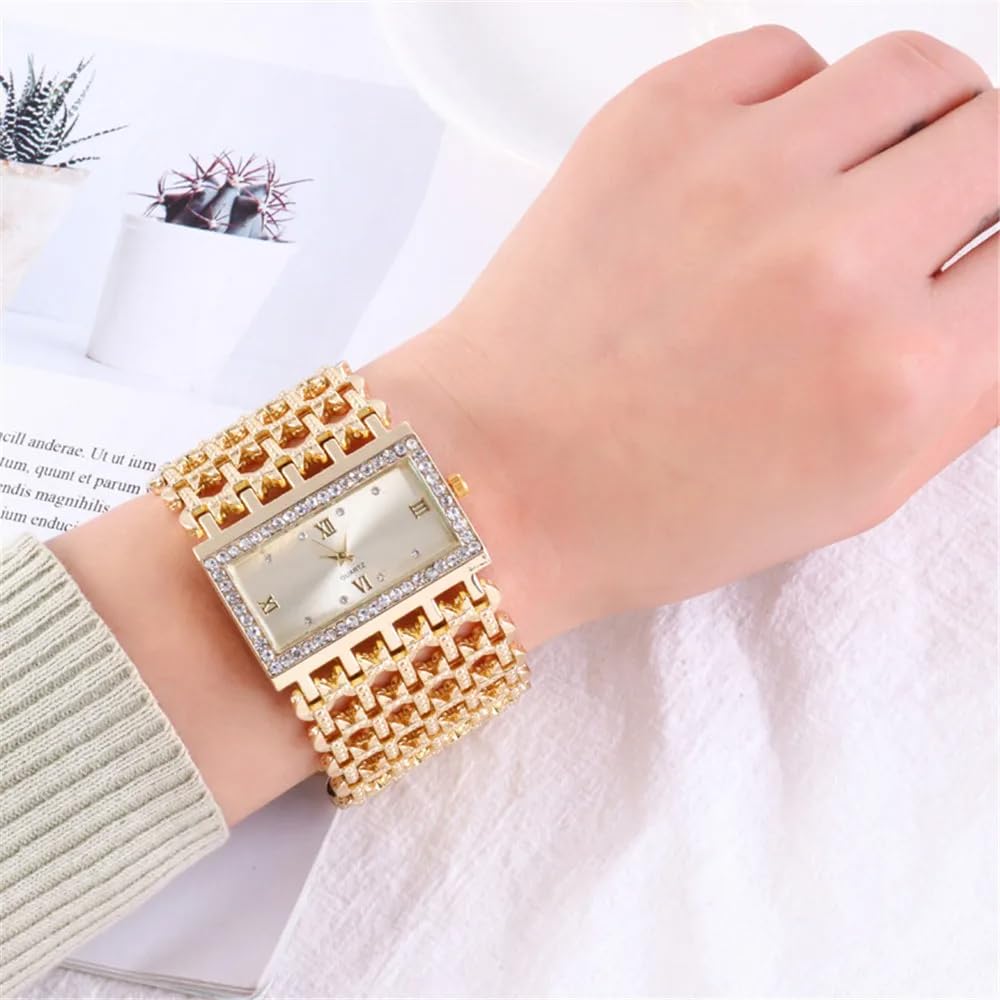 SENRUD Fashion Cuff Bracelet Watches for Women Luxury Rectangular Dial Analog Quartz Wrist Watch Gifts for Ladies