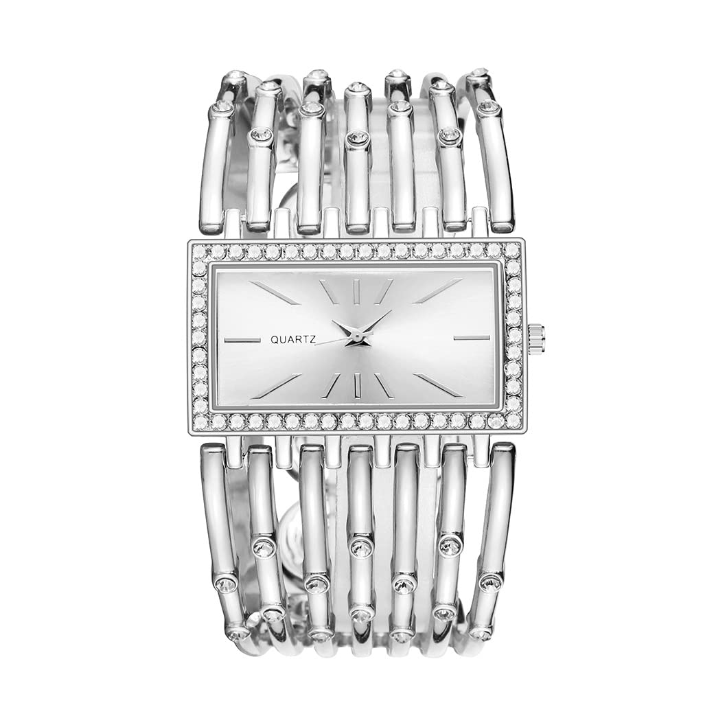 SENRUD Fashion Cuff Bracelet Watches for Women Luxury Rectangular Dial Analog Quartz Wrist Watch Gifts for Ladies