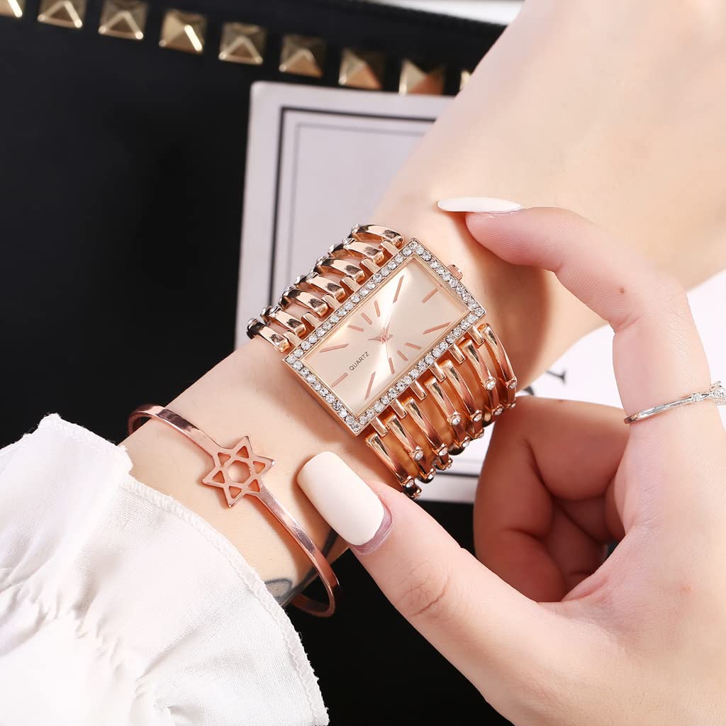SENRUD Fashion Cuff Bracelet Watches for Women Luxury Rectangular Dial Analog Quartz Wrist Watch Gifts for Ladies