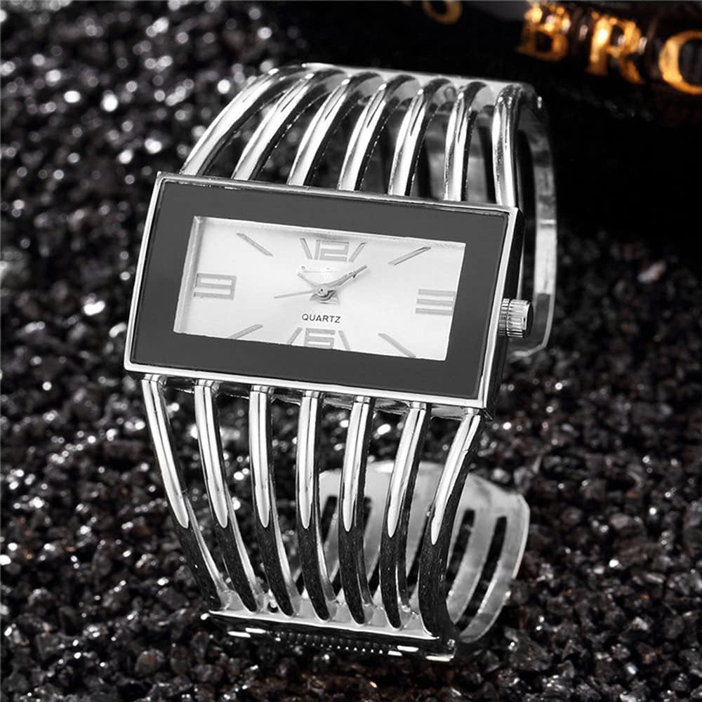 SENRUD Fashion Cuff Bracelet Watches for Women Luxury Rectangular Dial Analog Quartz Wrist Watch Gifts for Ladies