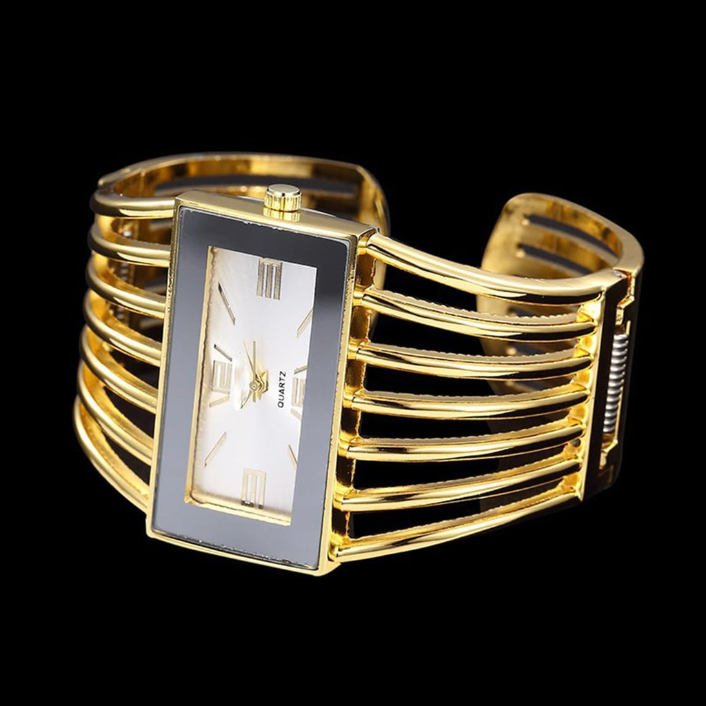 SENRUD Fashion Cuff Bracelet Watches for Women Luxury Rectangular Dial Analog Quartz Wrist Watch Gifts for Ladies