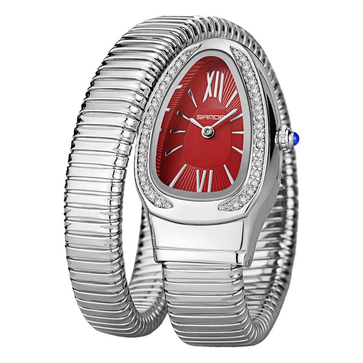 Gosasa Snake Bracelet Watch for Women, Elegant Wrap Around Bangle Wristwatch, Fashion Jewelry Style Quartz Watch, Adjustable Cuff Serpenti Watch for Dress & Gift