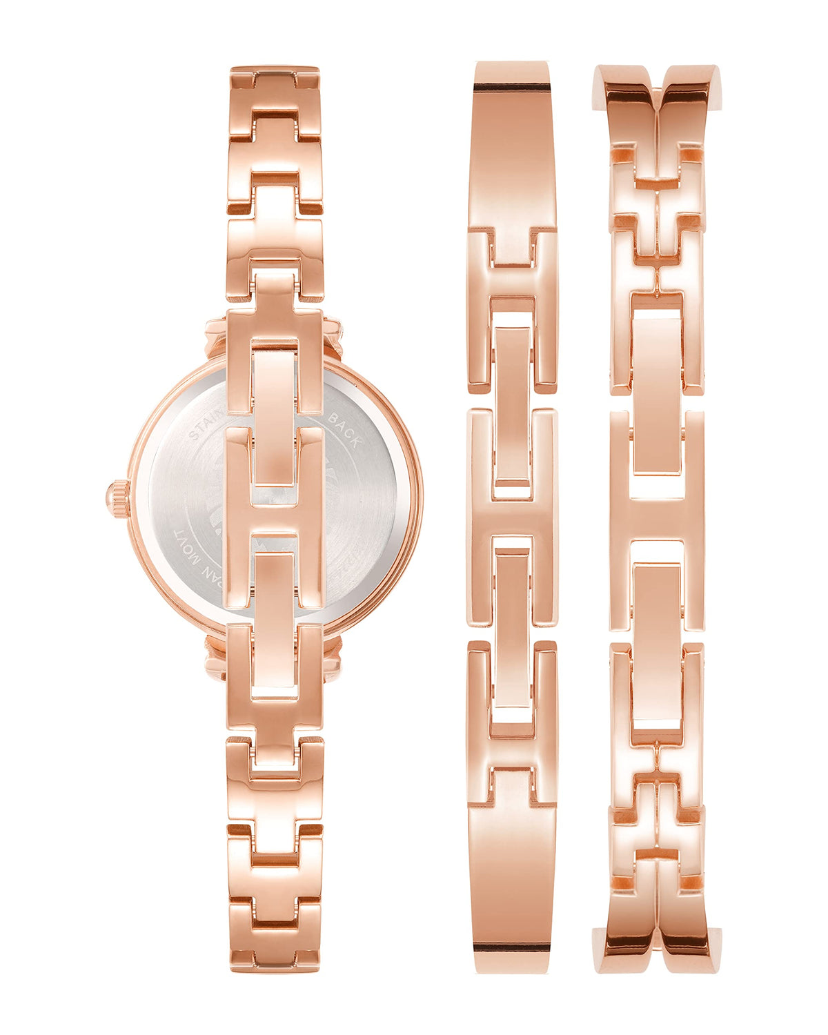 Anne Klein Women's Premium Crystal Accented Bangle Watch Set, AK/2245