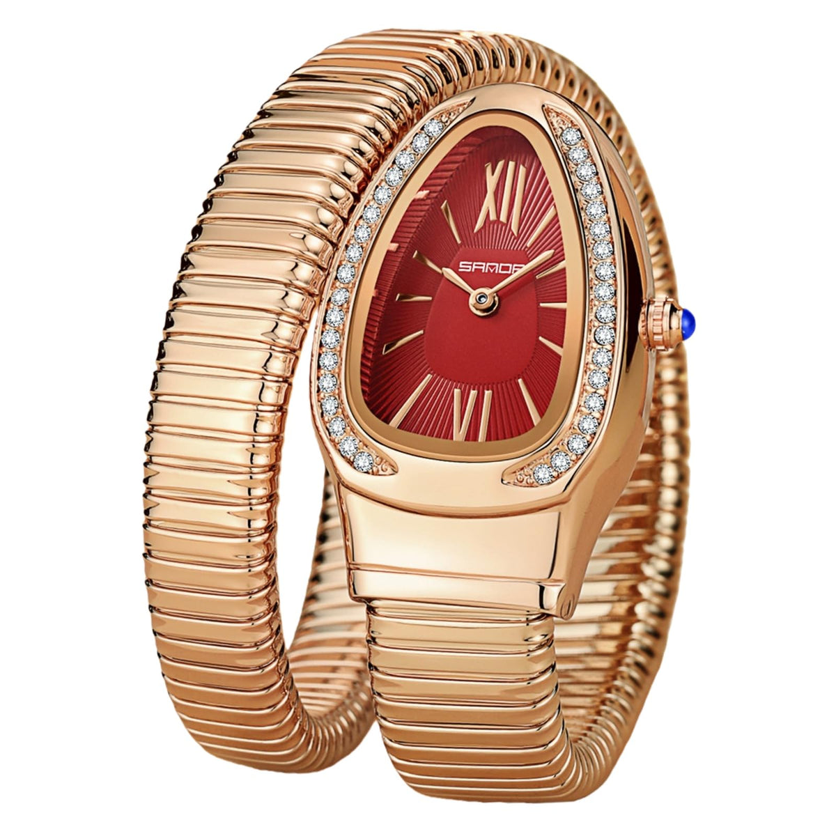 Gosasa Snake Bracelet Watch for Women, Elegant Wrap Around Bangle Wristwatch, Fashion Jewelry Style Quartz Watch, Adjustable Cuff Serpenti Watch for Dress & Gift