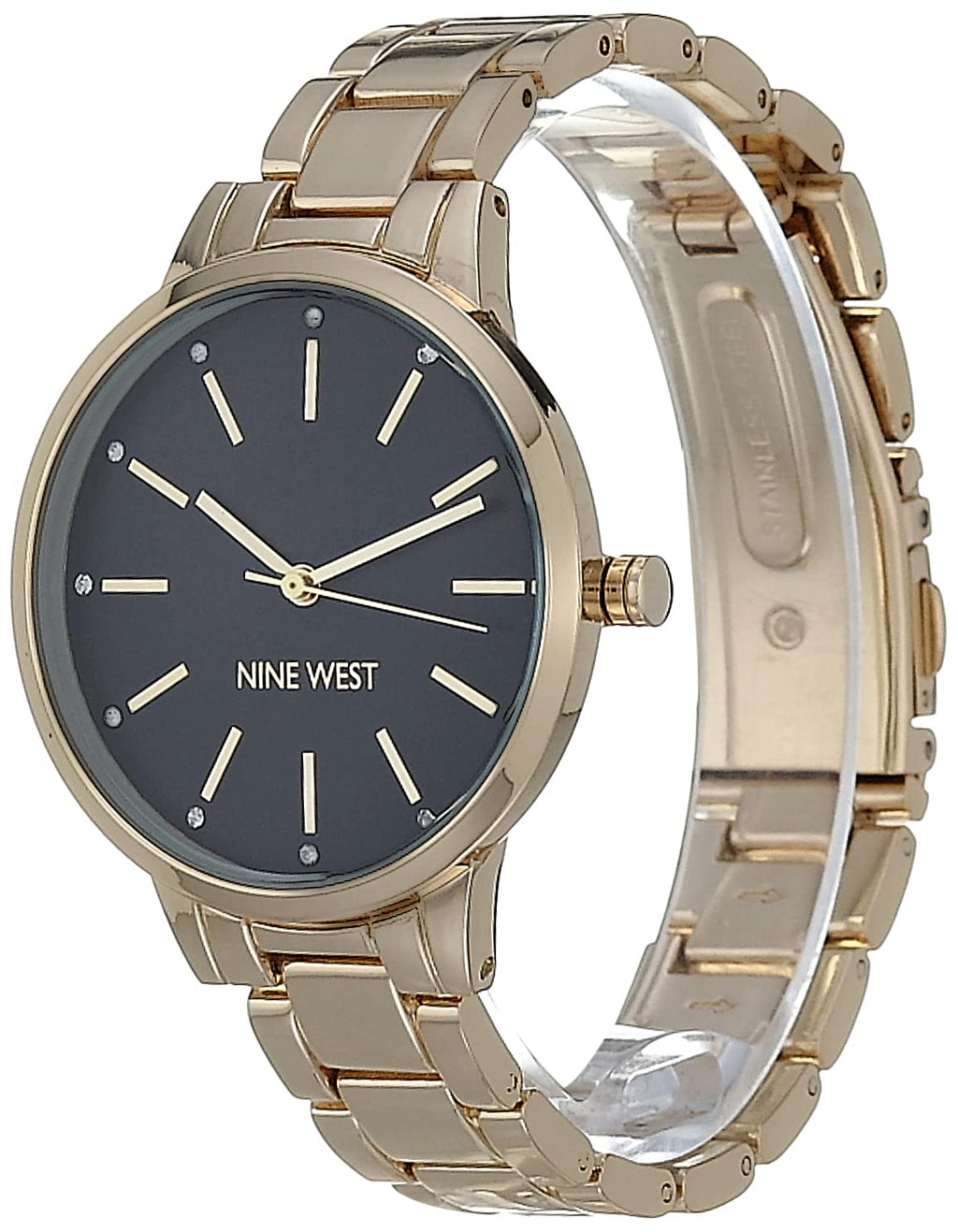 Nine West Women's Crystal Accented Bracelet Watch