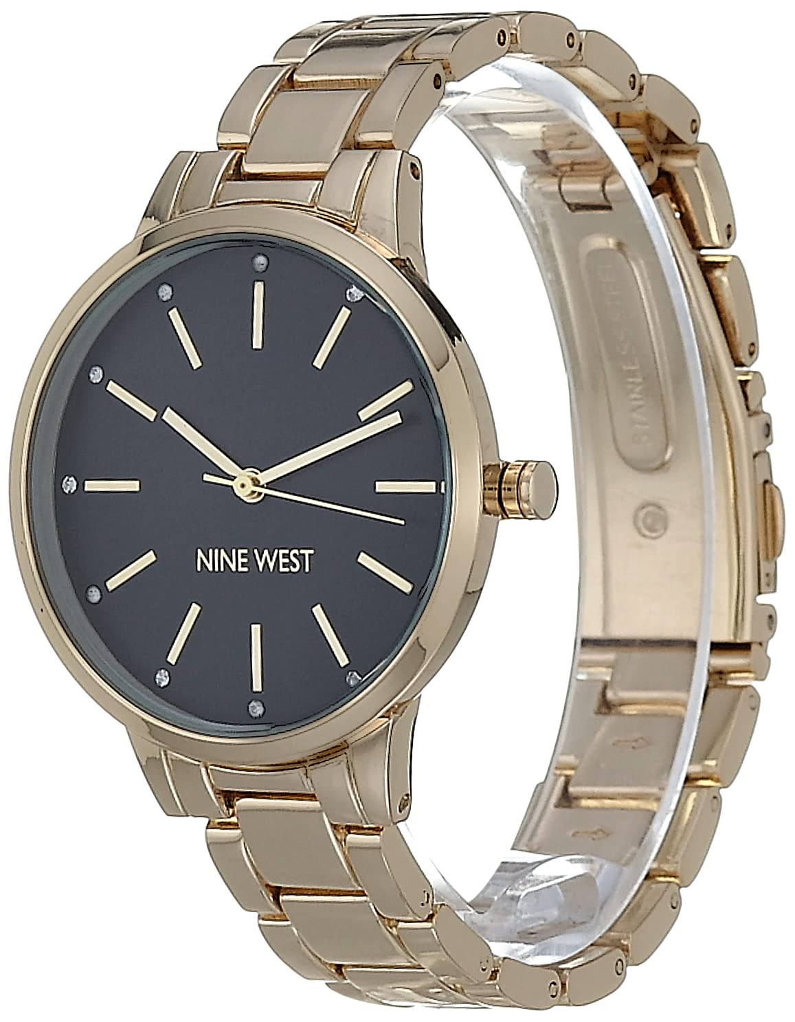 Nine West Women's Crystal Accented Bracelet Watch