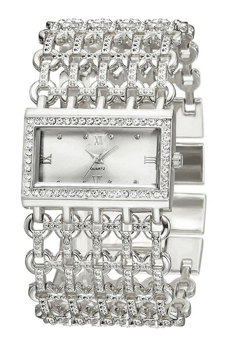 SENRUD Fashion Cuff Bracelet Watches for Women Luxury Rectangular Dial Analog Quartz Wrist Watch Gifts for Ladies