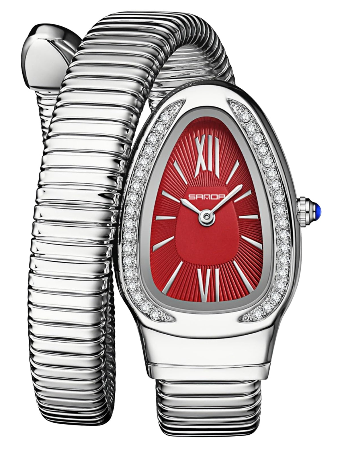 Gosasa Snake Bracelet Watch for Women, Elegant Wrap Around Bangle Wristwatch, Fashion Jewelry Style Quartz Watch, Adjustable Cuff Serpenti Watch for Dress & Gift