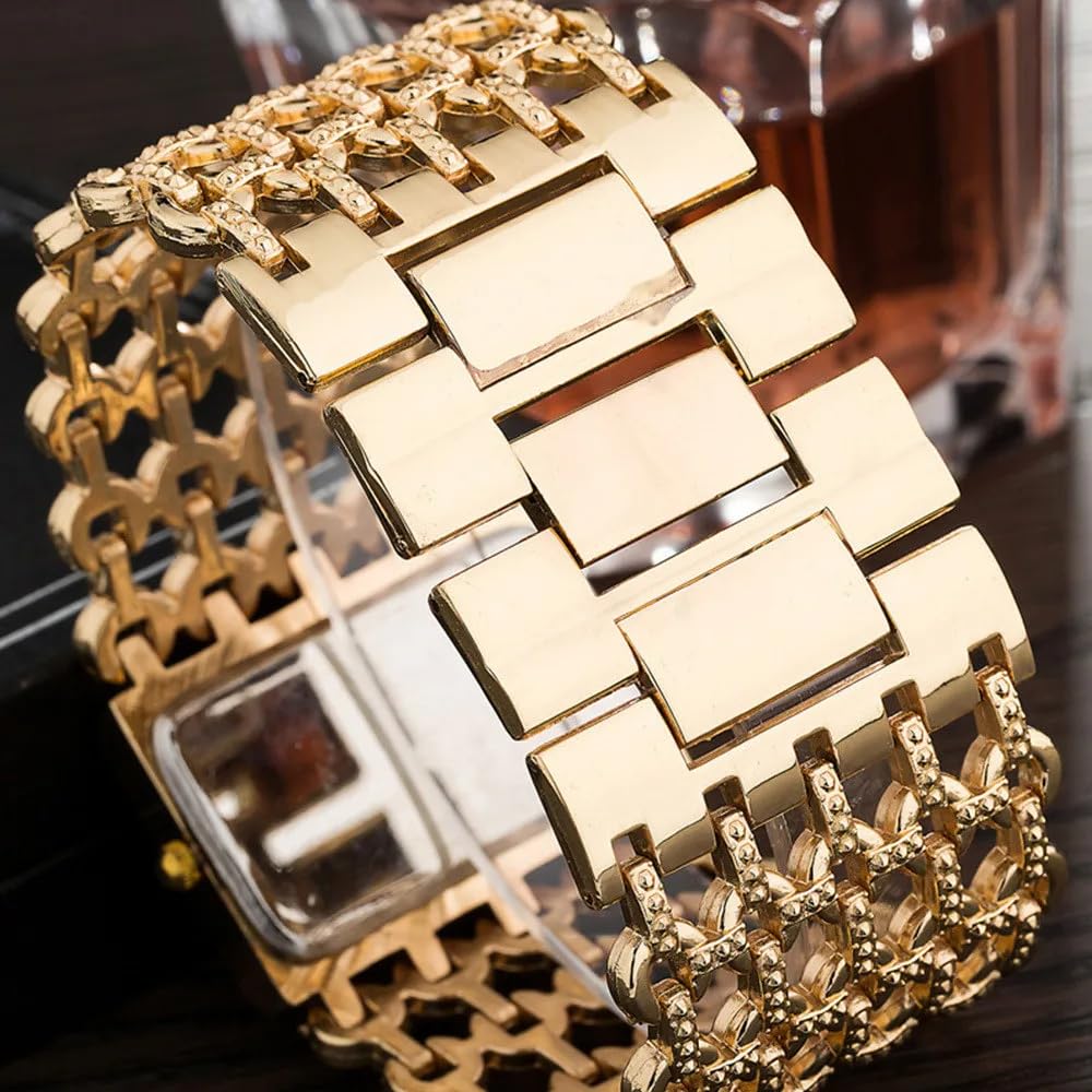 SENRUD Fashion Cuff Bracelet Watches for Women Luxury Rectangular Dial Analog Quartz Wrist Watch Gifts for Ladies