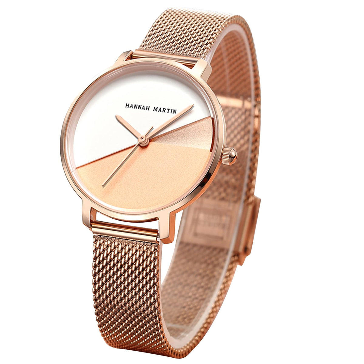 HANNAH MARTIN Watches for Women Analog Women's Watch with Stainless Steel Expansion Band Minimalist Slim Dial 30M Waterproof Ladies Dress Wristwatch for Casual Daily Business