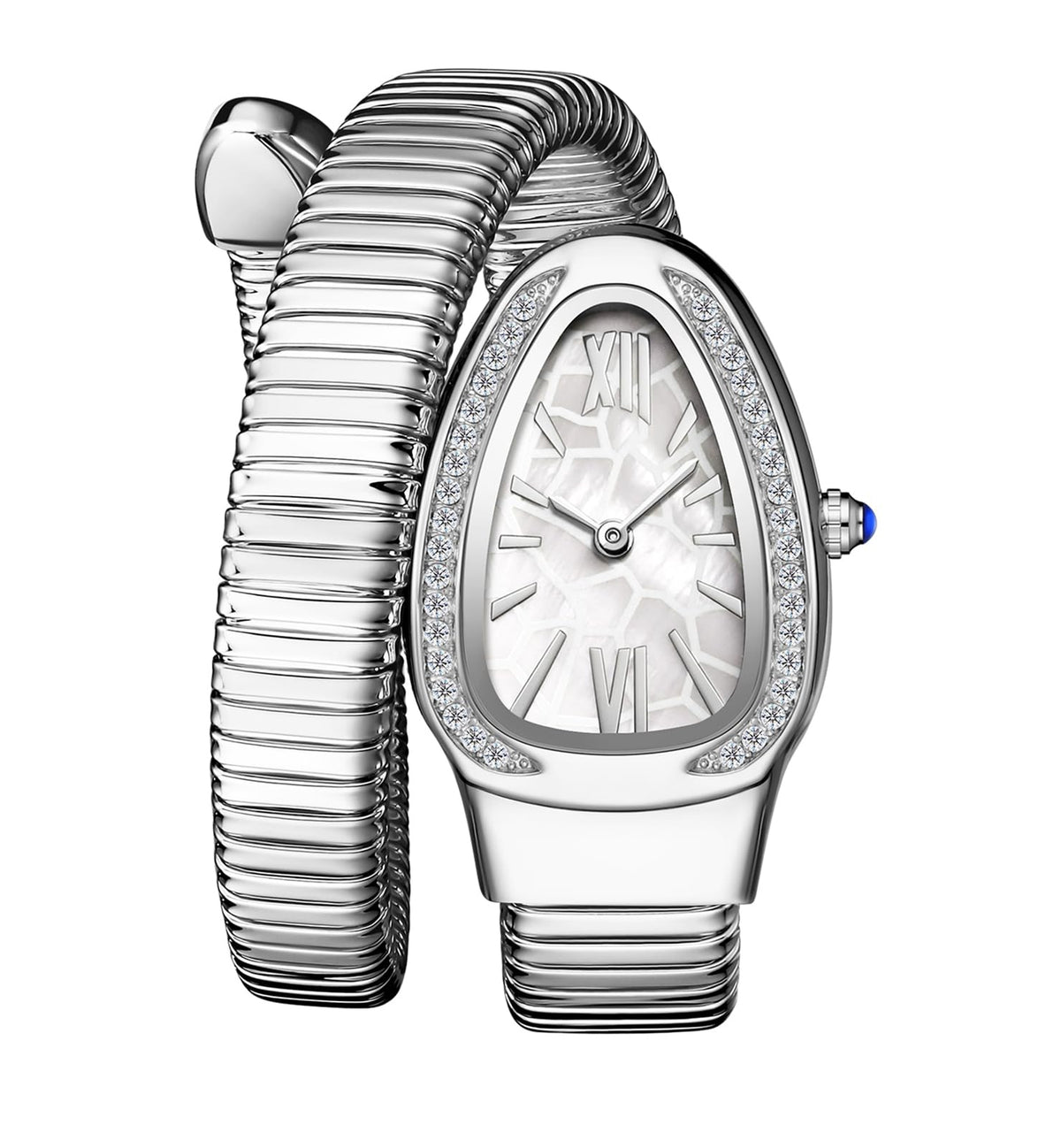 Gosasa Snake Bracelet Watch for Women, Elegant Wrap Around Bangle Wristwatch, Fashion Jewelry Style Quartz Watch, Adjustable Cuff Serpenti Watch for Dress & Gift
