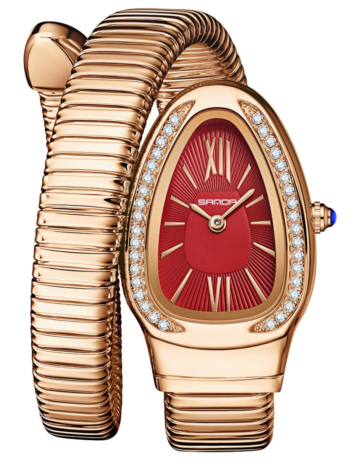 Gosasa Snake Bracelet Watch for Women, Elegant Wrap Around Bangle Wristwatch, Fashion Jewelry Style Quartz Watch, Adjustable Cuff Serpenti Watch for Dress & Gift