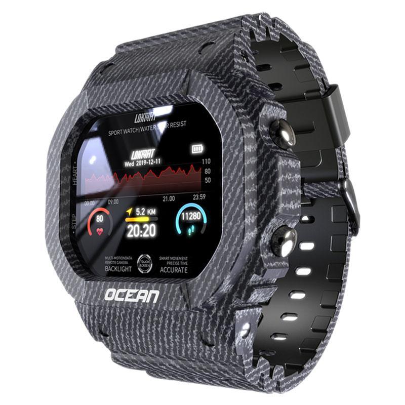 Military Ocean Army Smart Watch For Menand Woman For  Fitness and Sport With Tracker Blood Pressure Message Push Heart Rate Monitor and Clock Smartwatc For Android