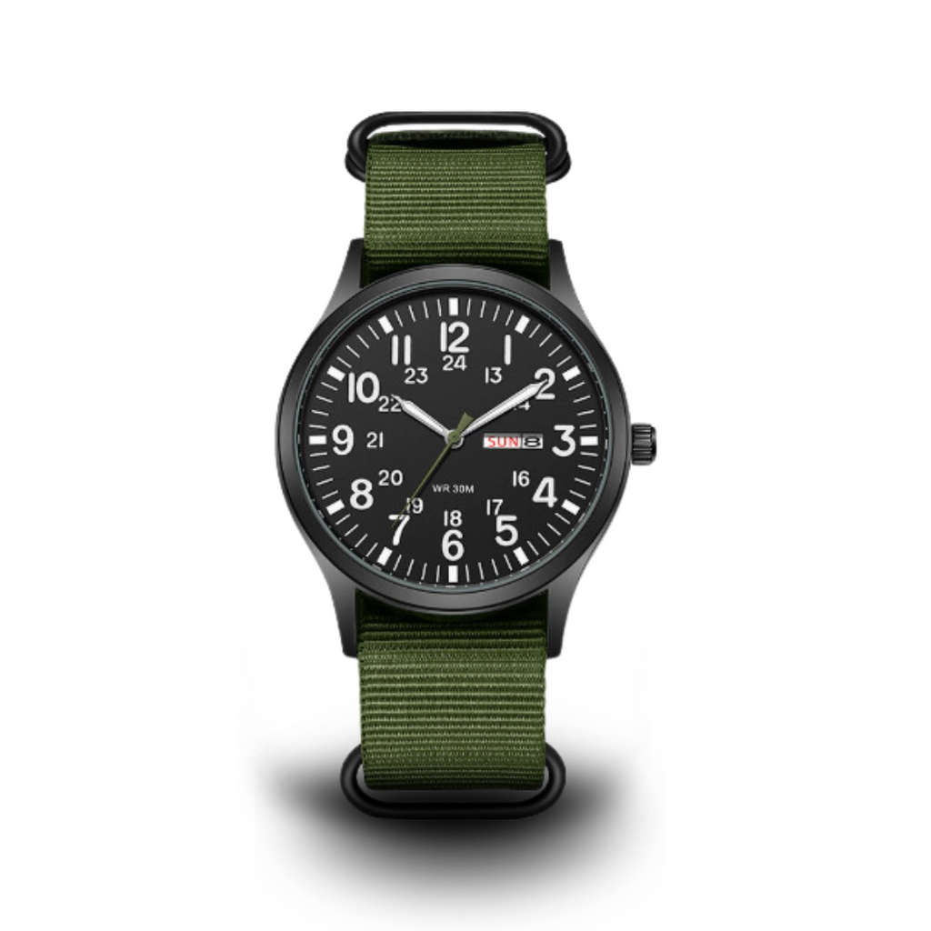 Men’s Waterproof Sports Watch – Rugged Outdoor Tactical Style Nylon Strap 42mm