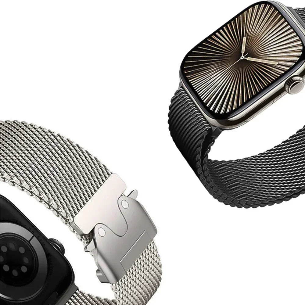 Milanese Mesh Apple Watch Band with Parachute Clasp