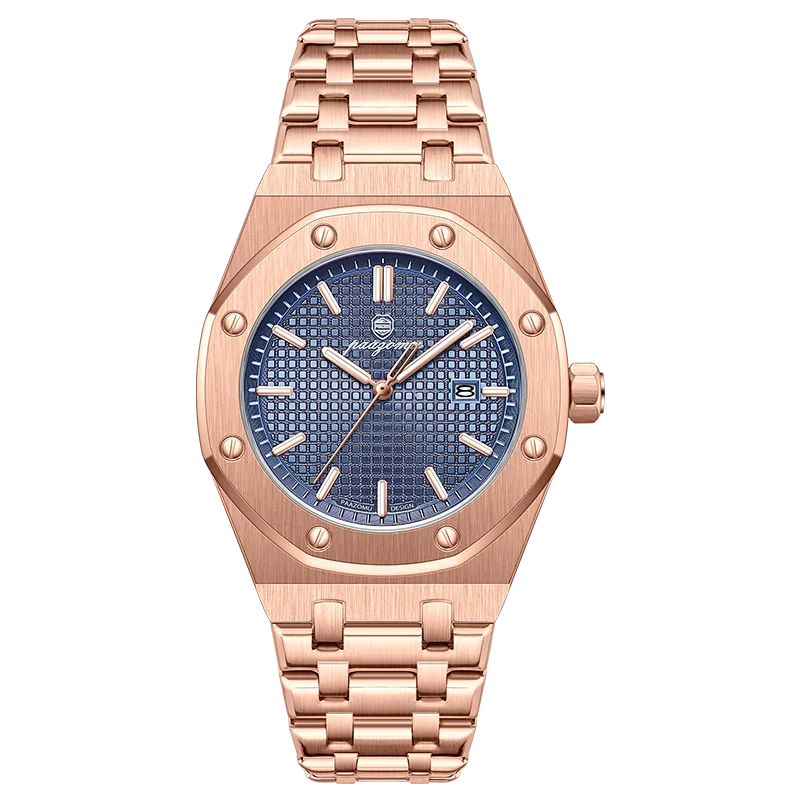 PAAZOMU High Quality Original Men Clock Waterproof Luminous Date Luxury Man Watch Stainless Steel Quartz Men's Watches Male+Box