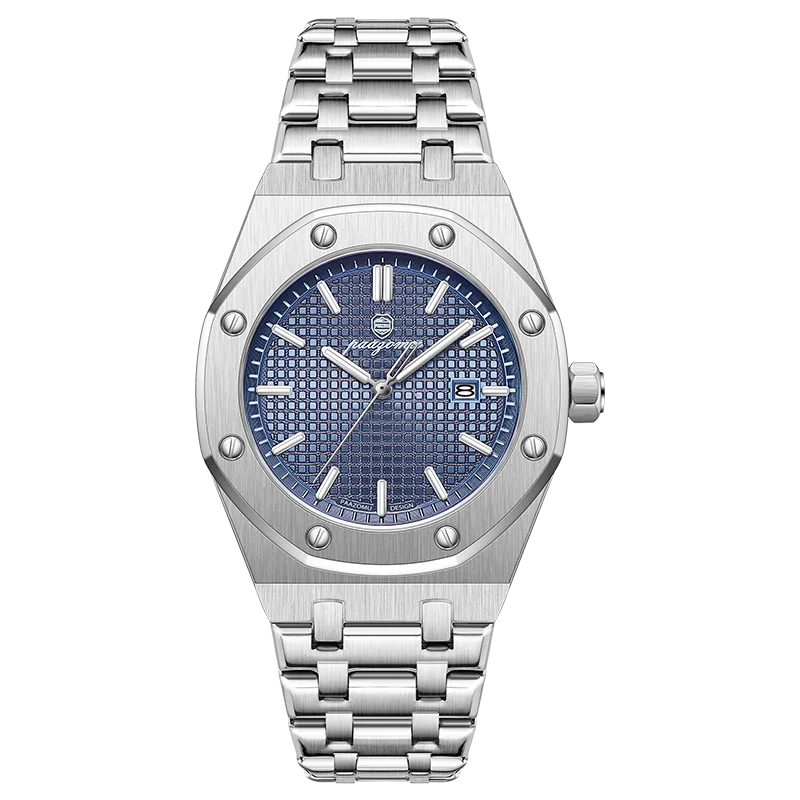 PAAZOMU High Quality Original Men Clock Waterproof Luminous Date Luxury Man Watch Stainless Steel Quartz Men's Watches Male+Box