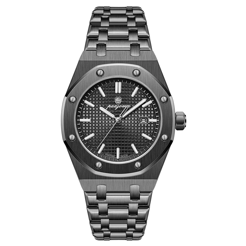PAAZOMU High Quality Original Men Clock Waterproof Luminous Date Luxury Man Watch Stainless Steel Quartz Men's Watches Male+Box