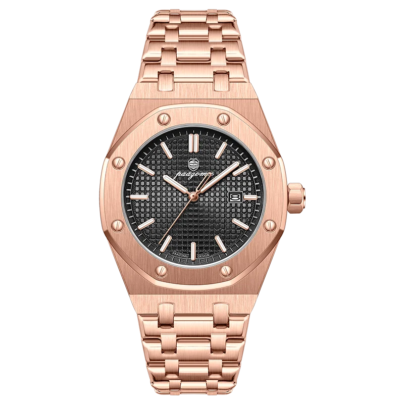 PAAZOMU High Quality Original Men Clock Waterproof Luminous Date Luxury Man Watch Stainless Steel Quartz Men's Watches Male+Box