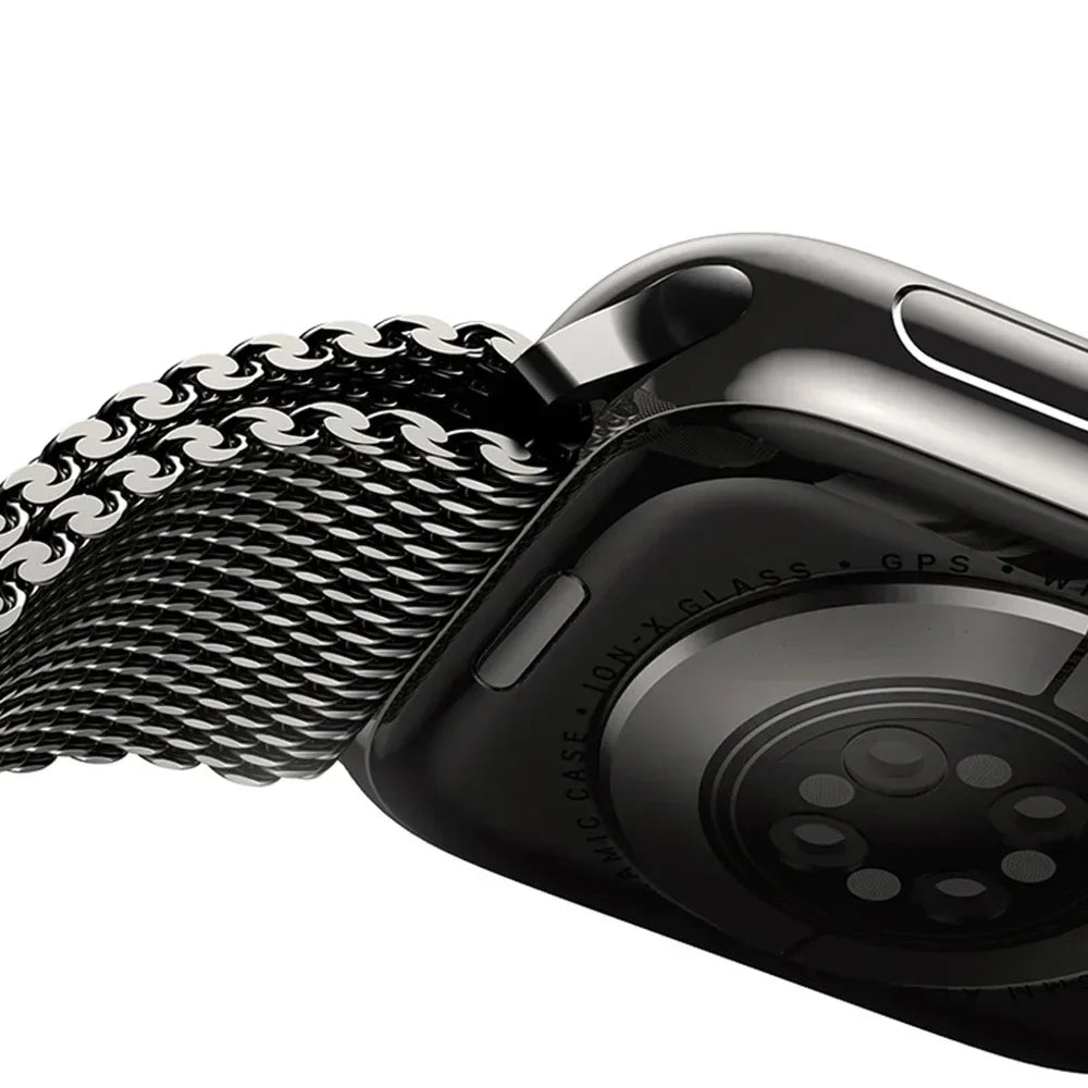 Milanese Mesh Apple Watch Band with Parachute Clasp