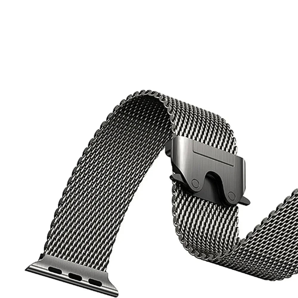 Milanese Mesh Apple Watch Band with Parachute Clasp