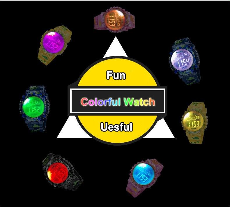 Kids Led Watch Colorful Luminous Watch For Boys New Sport Waterproof Digital Watches Silicone Strap Digital Watch Boys Military Colorful LED Display Waterproof Sports Watches For Kids