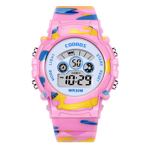 Kids Led Watch Colorful Luminous Watch For Boys New Sport Waterproof Digital Watches Silicone Strap Digital Watch Boys Military Colorful LED Display Waterproof Sports Watches For Kids