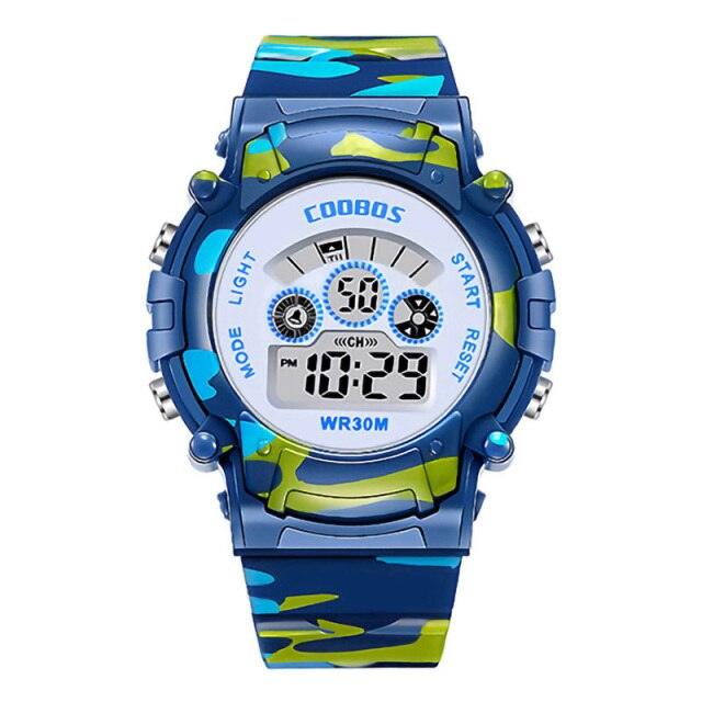 Kids Led Watch Colorful Luminous Watch For Boys New Sport Waterproof Digital Watches Silicone Strap Digital Watch Boys Military Colorful LED Display Waterproof Sports Watches For Kids