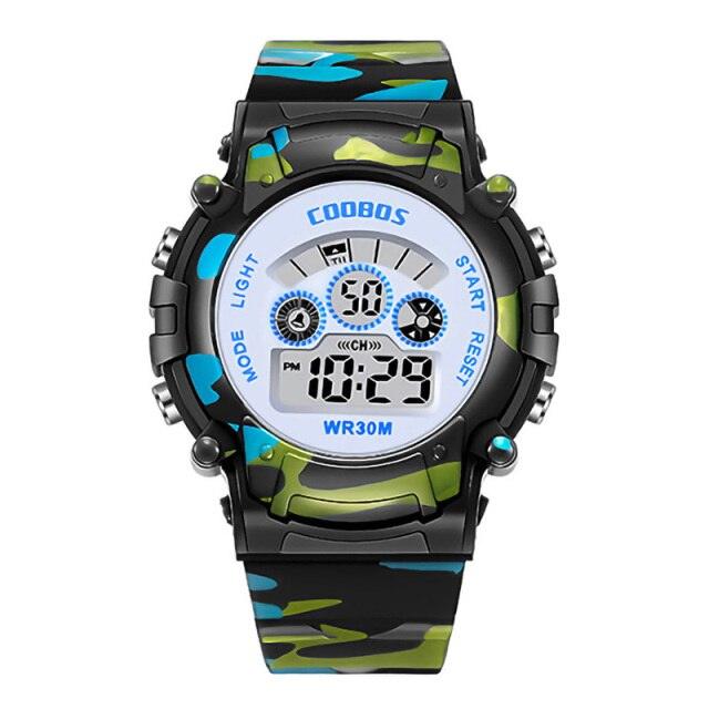 Kids Led Watch Colorful Luminous Watch For Boys New Sport Waterproof Digital Watches Silicone Strap Digital Watch Boys Military Colorful LED Display Waterproof Sports Watches For Kids