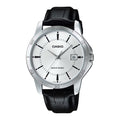 Casio Men’s Silver Dial Brown Leather Strap Analog Watch – MTP-V004L-7CUDF